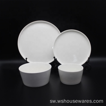 18pcs eco-kirafiki hoteli porcelain bei nafuu nyeupe mfupa chakula cha jioni